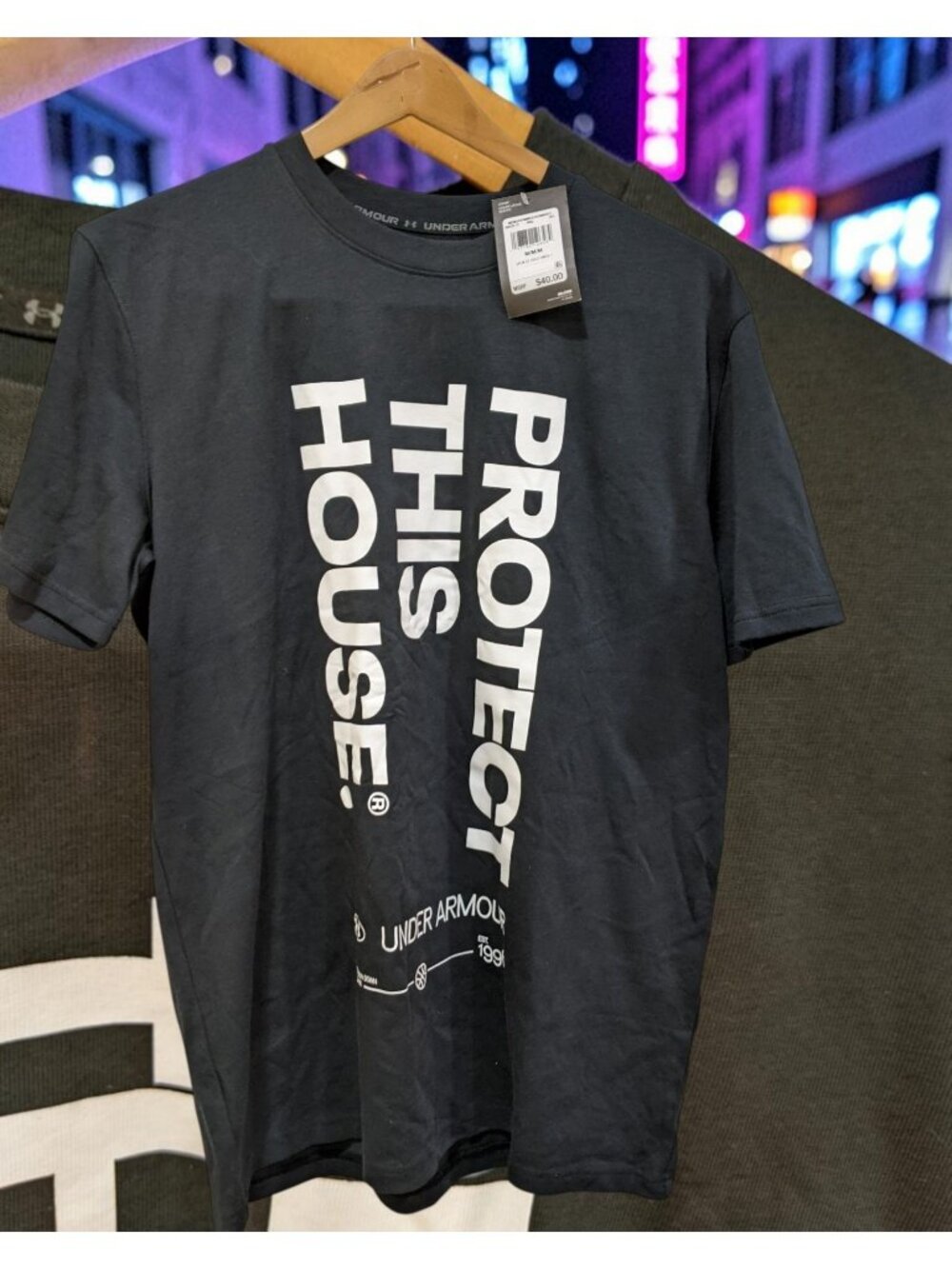 Mens Under Armour "Protect This House" Black Tshirt size Medium NEW W TAGS!